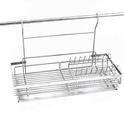 Çağdaş Flat Bar Spice and Plate Rack 56 cm Chrome - 1