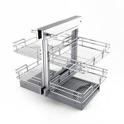 Çağdaş Kiler Tam Açılımlı Körköşe 4 Sepetli 70 cm Krom - Çağdaş