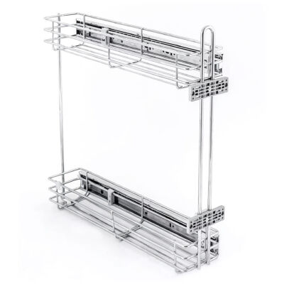 Çağdaş Side Rail Bottle and Detergent Holder 15 cm Soft-Close Chrome - 1