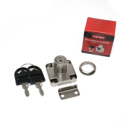 Canex Çekmece Kilidi Kare Nikel - 2