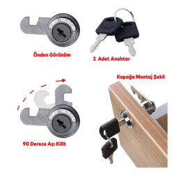 Canex 25 mm Nickel Latch Drawer Lock - 2