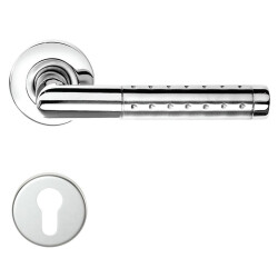 Condi Door Handle Dotted Satin Chrome 106L - 2
