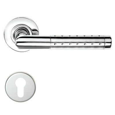 Condi Door Handle Dotted Satin Chrome 106L - 2