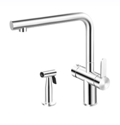 Crauf Kitchen Faucet Lusso Independent Spiral Steel - 1