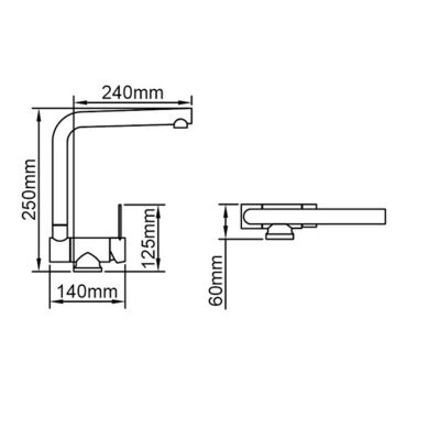 Crauf Kitchen Faucet Pesce 90 Degree Tiltable Mats Black - 2