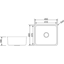 Crauf Lavello Sink 450x400X190mm Pvd Copper - 2