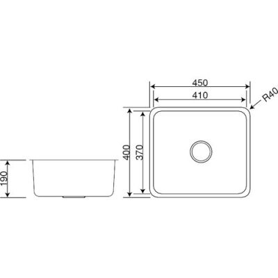 Crauf Lavello Sink 450x400X190mm Pvd Copper - 2
