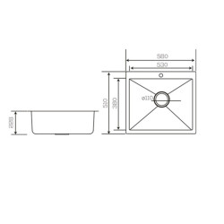Crauf Poli Eviye 510x580x228mm Füme Siyah - 2