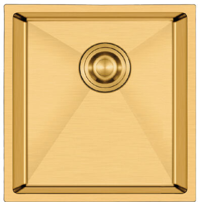 Crauf Stella Kitchen Sink 440x440x210mm PVD Gold - 1
