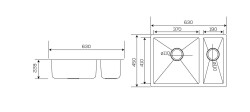 Crauf Stella Kitchen Sink 450x630x230mm Inox - 2
