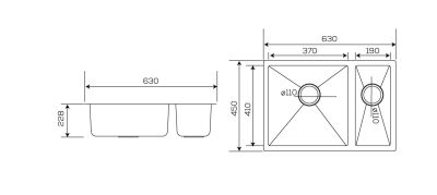 Crauf Stella Kitchen Sink 450x630x230mm Inox - 2