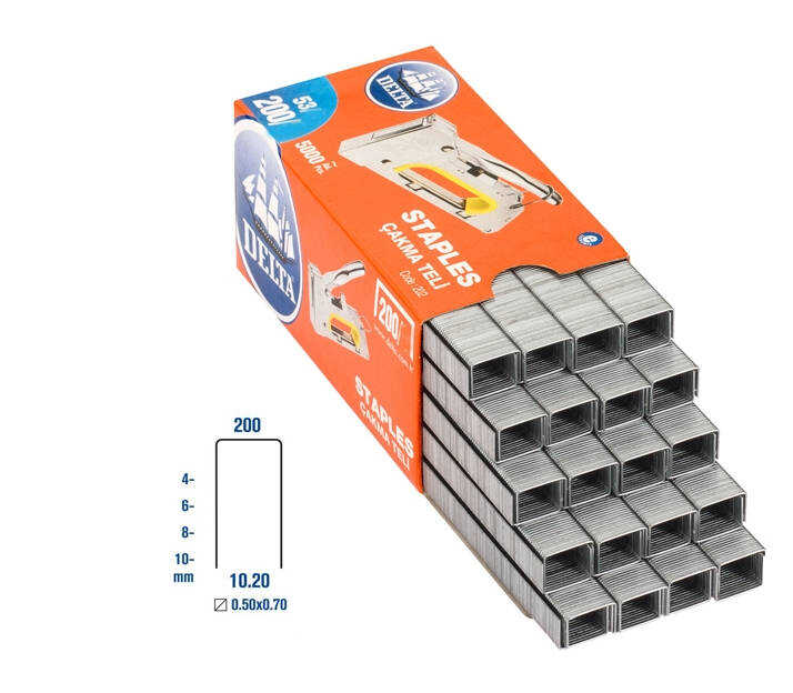 Delta Zımba Teli 200x6 (1 Paket 5000 Adet)  