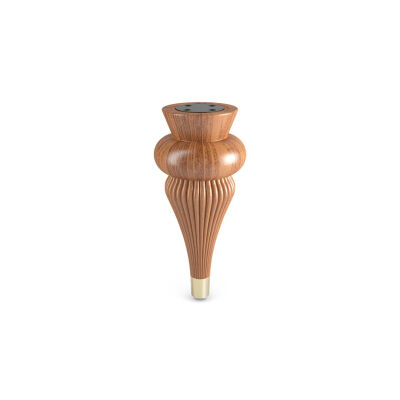 Dizayn Asos Leg 20cm Domestic Walnut Wood Leg Gold Plated - 1