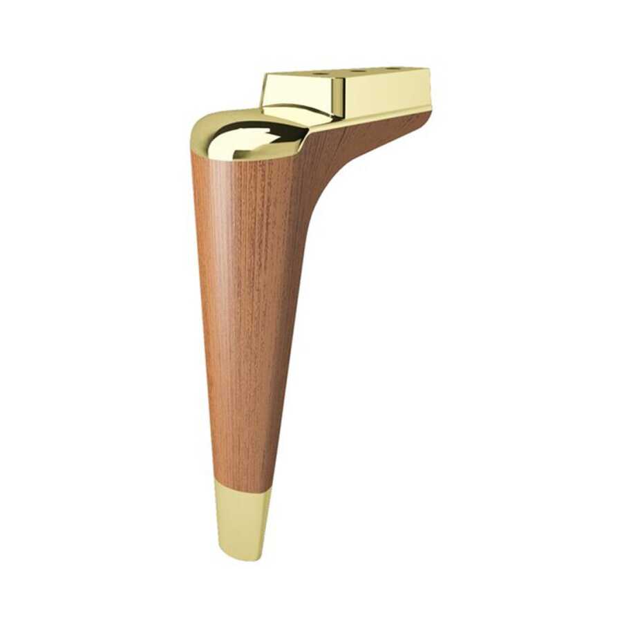 Dizayn Kanyon Ayak 23cm Yerli Ceviz Ahşap Ky Altın Kaplama