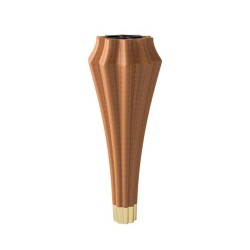 Dizayn Uludağ Leg 19Cm Walnut Wood Gold Plated - Dizayn