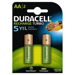Duracell Kalem Pil Şarjlı 2500mAh AA 1PK: 2 Adet - Duracell