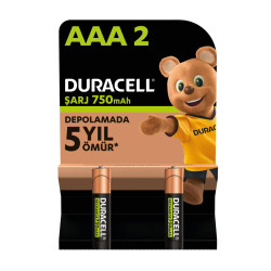 Duracell Pen Battery Slim Rechargeable 750 mAh AAA 1PK: 2Pcs - Duracell