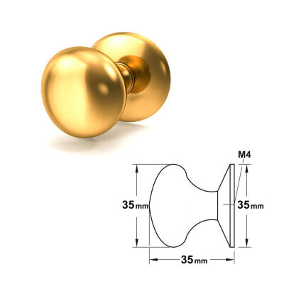 Erkul Button Handle Aras - Matte Antique Yellow - 1