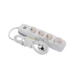 Far 4'lü Priz Grup 2 USB F512B 3Mt - Far