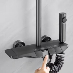 Fleko Piano-C Plus Duş Seti Siyah - 2