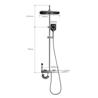Fleko Piano-C Plus Shower Set Black - 4