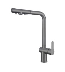 Fleko Riva Kitchen Sink Mixer Tap with Pull Down Sprayer and Filter Faucet - Anthracite - 1