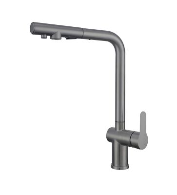 Fleko Riva Kitchen Sink Mixer Tap with Pull Down Sprayer and Filter Faucet - Anthracite - 1