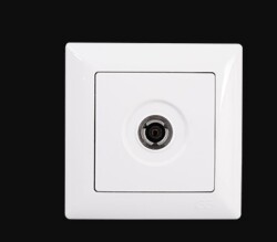 Günsan Visage Simply White TV Antenna Socket Through-type - Günsan
