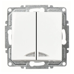 G&uuml;nsan Dual Switch Light White Vısage Series - Günsan