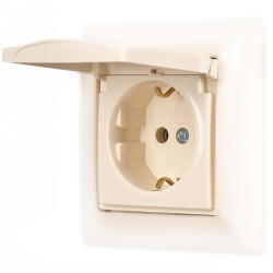 G&uuml;nsan Grounded Socket Covered Cream Vısage Ivory - Günsan