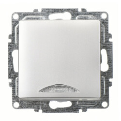 G&uuml;nsan Single Switch Illuminated White Vısage Series - 1