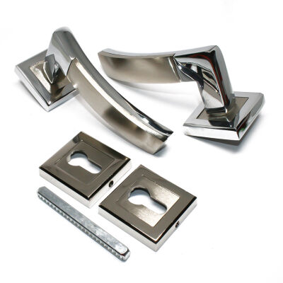 G&uuml;ven Door Handle Dominik Model Chrome Satin - 1