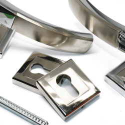 G&uuml;ven Door Handle Dominik Model Chrome Satin - 2