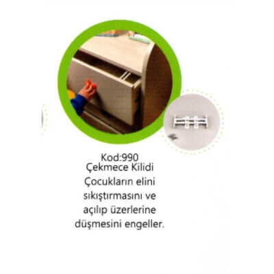 G&uuml;zel Baby White Plastic Drawer Lock - 1