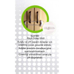 Güzel Baby White Plastic Rail Cabinet Lock - Güzel Hırdavat