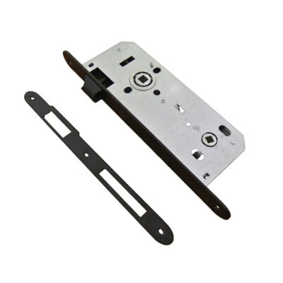 Güven Kilit Ball Bearing WC Door Lock Set Black Oval 45x18mm - 1