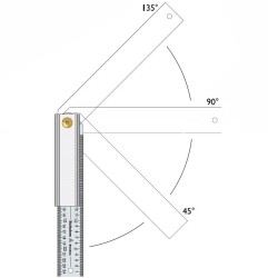 Hultafors QUATTRO25 Ayarlı Üç Açılı Çelik Gönye 250 mm 253103 - 4