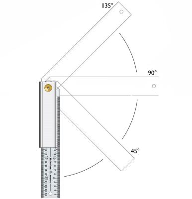 Hultafors QUATTRO25 Ayarlı Üç Açılı Çelik Gönye 250 mm 253103 - 4