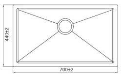 Ivento Eviye Çelik Paslanmaz 740x440x210 Siyah - 2