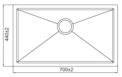 Ivento Eviye Çelik Paslanmaz 740x440x210 Siyah - 2