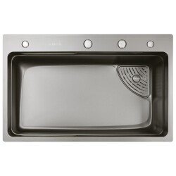 İvento IVNT 920297 Çelik Eviye Seti 75x48cm Nano Grey - Ivento