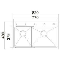 İvento IVNT 953425 Çelik Eviye Seti 82x48cm PVD Mat Siyah - 3