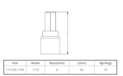 İzeltaş Lokma Anahtarlı Alyan 6mm - 2