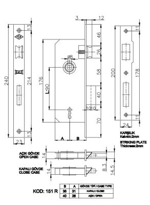 Kale Kilit 151R Oda Ekstra Kilit 40mm Nikel Oval - 2