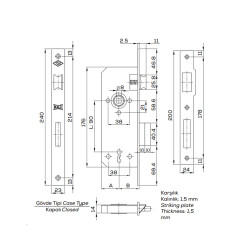 Kale Kilit 151R Oda Ekstra Kilit 40mm Sarı Oval - 2