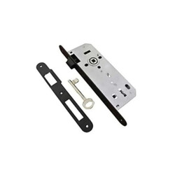 Kale Kilit 221 Silent Interior Door Mortise Lock 50mm Backset 18mm Faceplate Oval Black - Kale