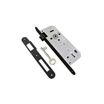 Kale Kilit 221 Silent Interior Door Mortise Lock 50mm Backset 18mm Faceplate Oval Black - 1