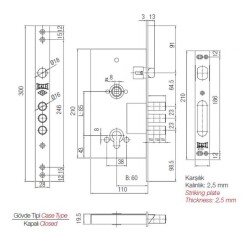 Kale Kilit 252R Çelik Kapı Kilidi Monoblok Sn68 Saten - 2