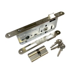 Kale Lock 152R Exterior Door 45Mm Cylinder Rosette Nickel Oval - 1