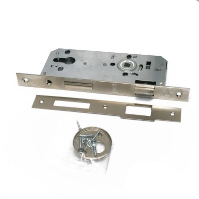 Kale Lock 152R Exterior Door 45Mm Without Barrel Rosette Perforated Nickel - 2